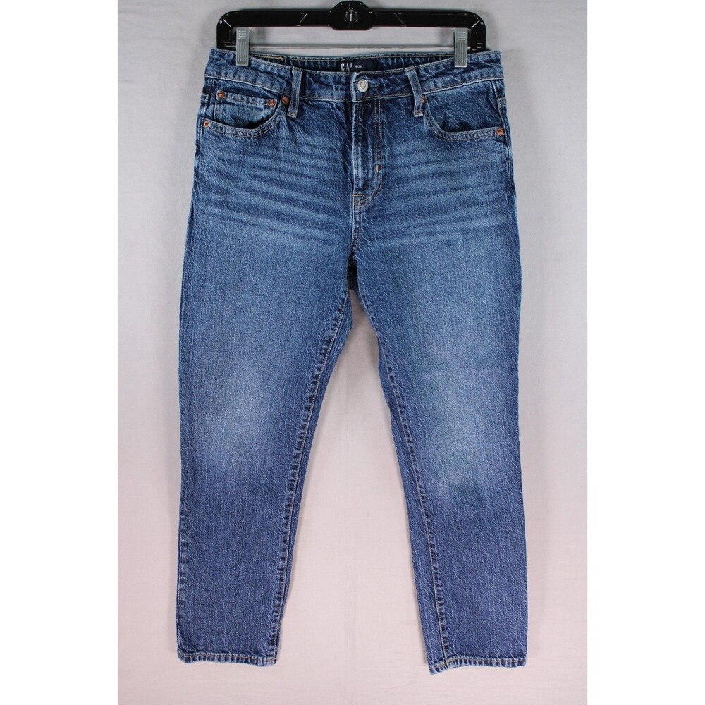 Gap Denim Women Boyfriend Jeans Medium Wash Blue Cotton Stretch Size 6/28R
